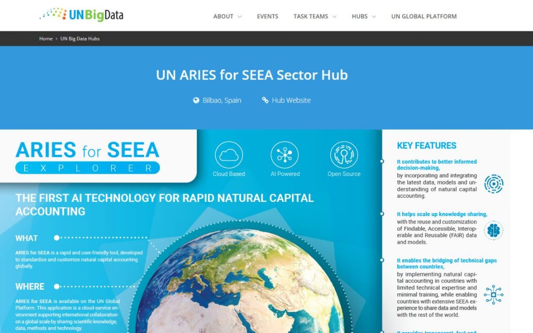 The UN ARIES for SEEA Sector Hub premieres its brand new landing page on the UN Global Platform’s website!